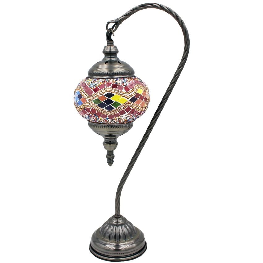 Golden Wave Handmade Turkish Lamps with Swan Neck Style