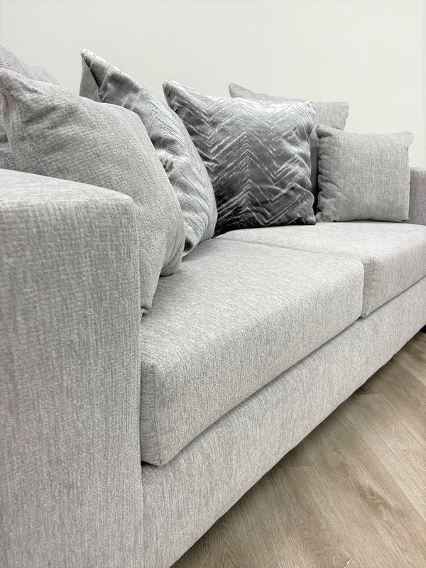 Dove Grey Sectional Sofa | Thick Fabric LAF Sofa & RAF Chaise for Stylish Living Rooms