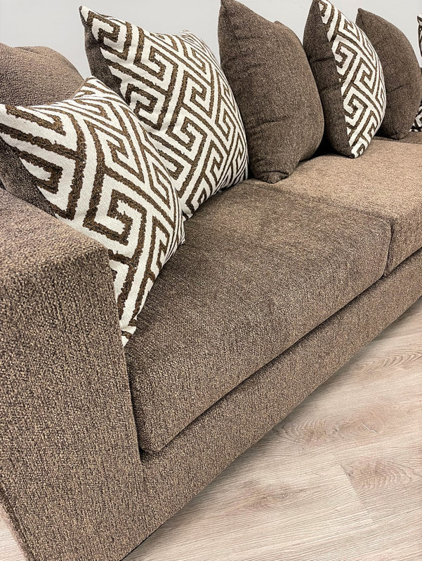 Sophisticated Mocha Sectional Sofa | LAF Sofa & RAF Chaise for Cozy Living Rooms