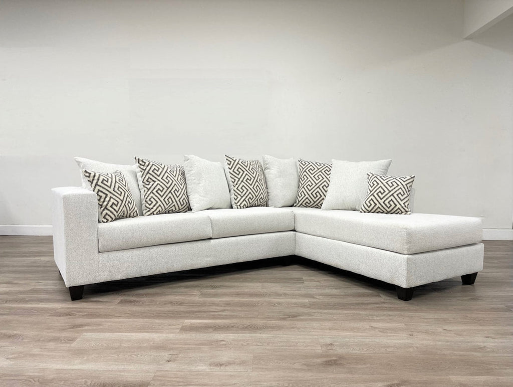 Chic Stone Sectional Sofa | LAF Sofa & RAF Chaise for Stylish Living Rooms