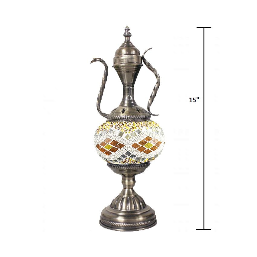Golden Diamonds Moroccan Teapot Lamp