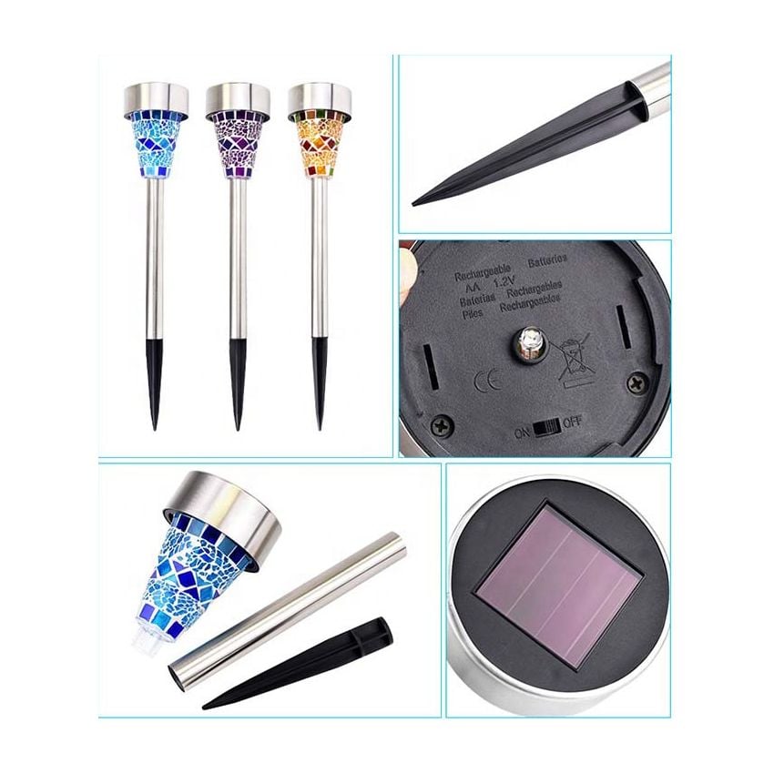 Turkish Mosaic Solar Lights for Home Gardens and Backyards with 3 Mix Colors