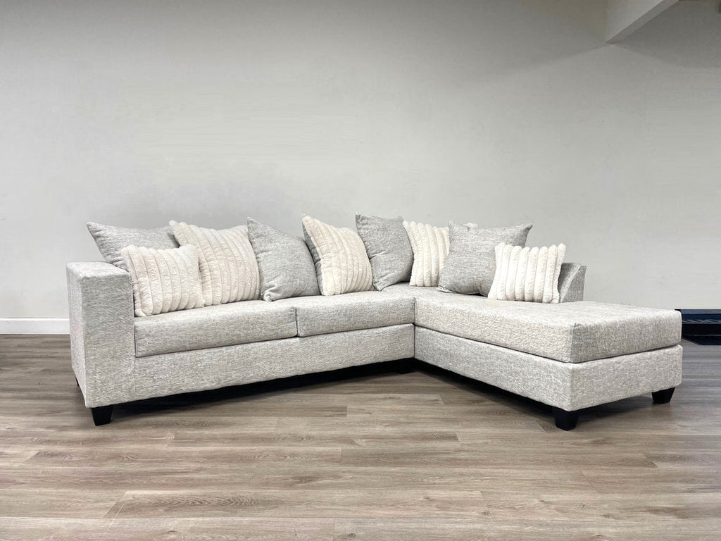 Stylish Cream Sectional Sofa | 2PC LAF Sofa & RAF Chaise
