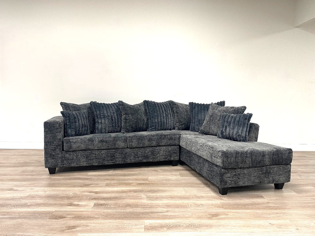 Modern Charcoal Sectional Sofa | LAF Sofa & RAF Chaise for Contemporary Living Rooms
