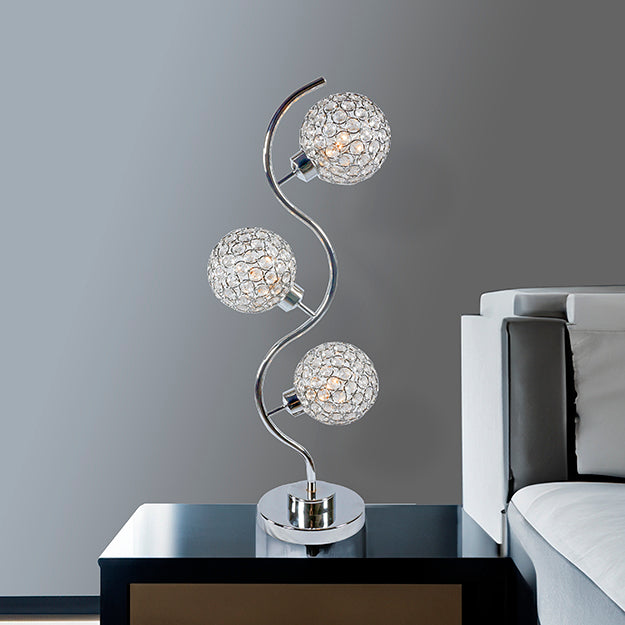 CRYSTAL 3 GLOBE TABLE LAMP