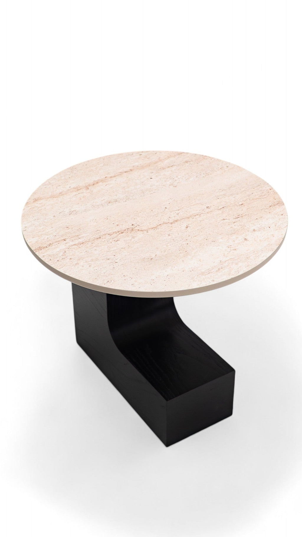 674 Black-Travertine Coffee with End Table