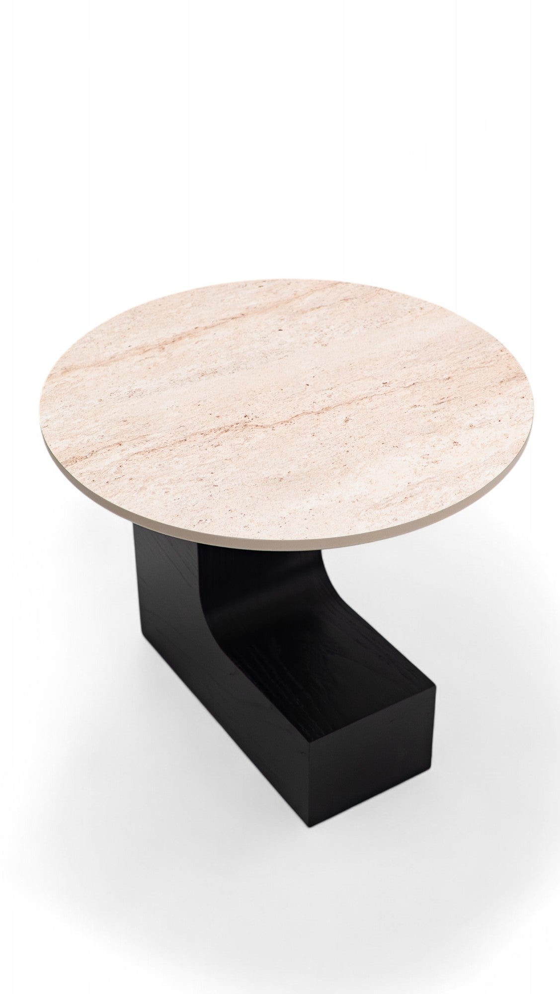 674 Black-Travertine Coffee with End Table