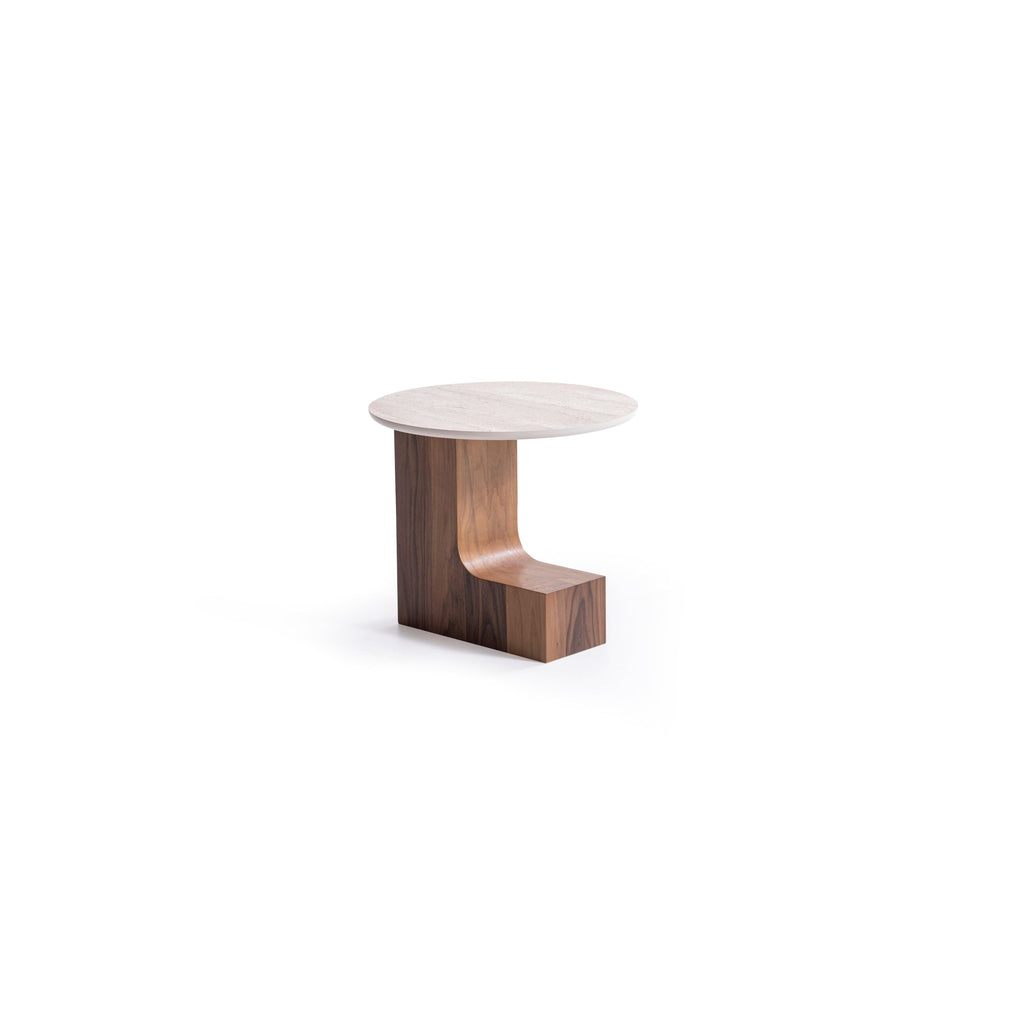 674 Walnut-Travertine Coffee with End Table
