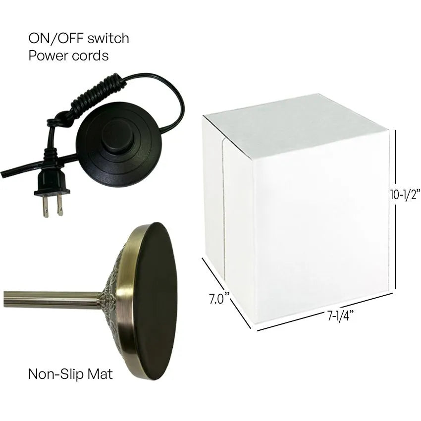 White Rose Turkish Lamp with Cylindrical Design - Without Bulb