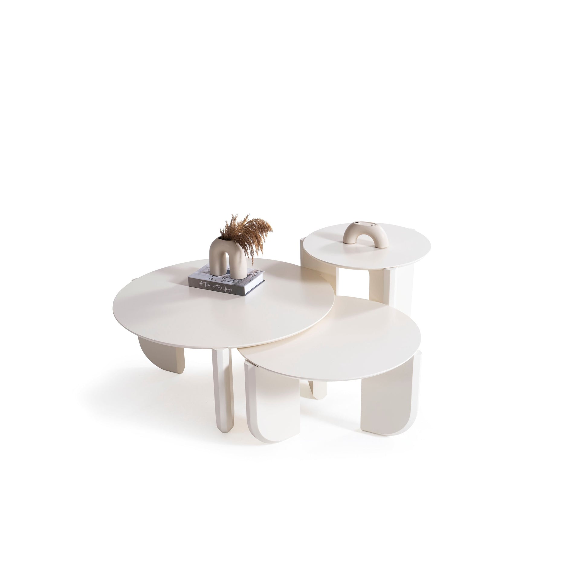 720 Cream 3 Pc Coffee Table Set