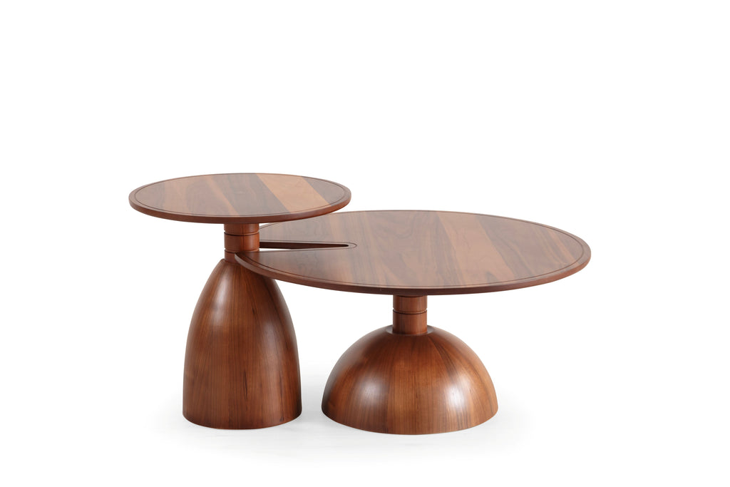873 Walnut 2 Pc Coffee Table Set