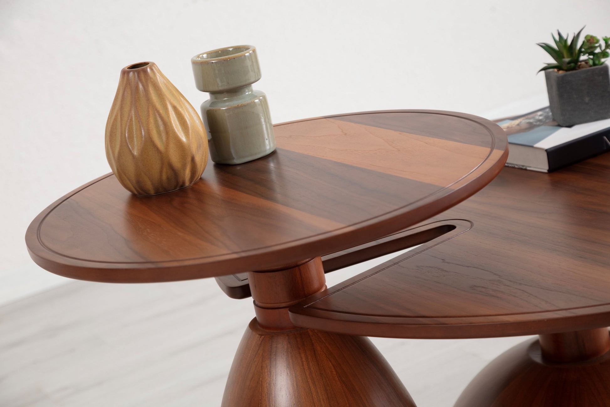 873 Walnut 2 Pc Coffee Table Set