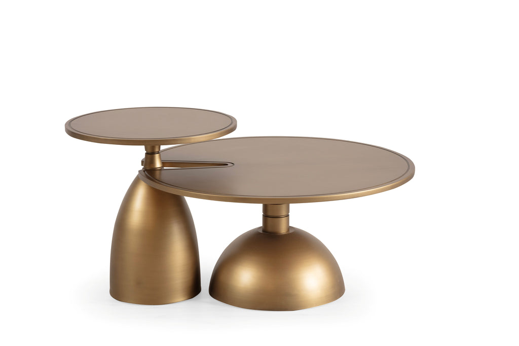 873 Gold 2 Pc Coffee Table Set
