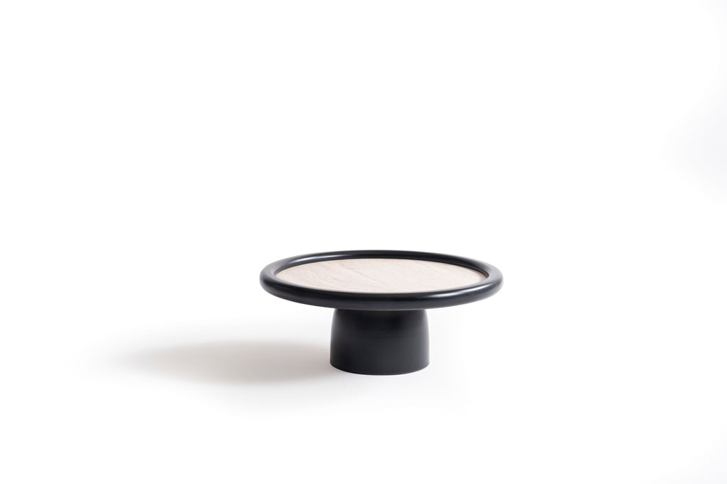 950 Black Travertine 3 Pc Coffee Table Set