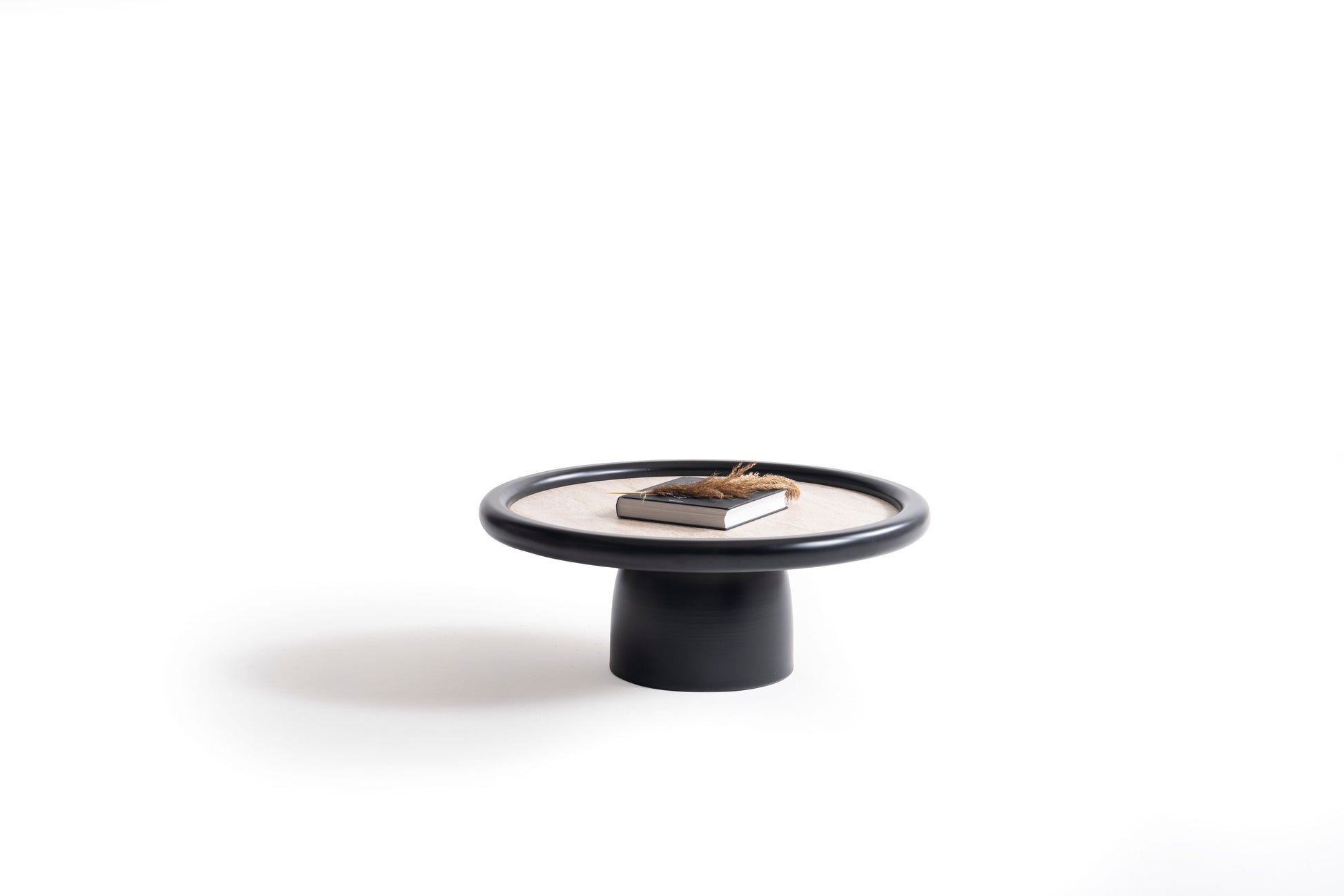 950 Black Travertine 3 Pc Coffee Table Set