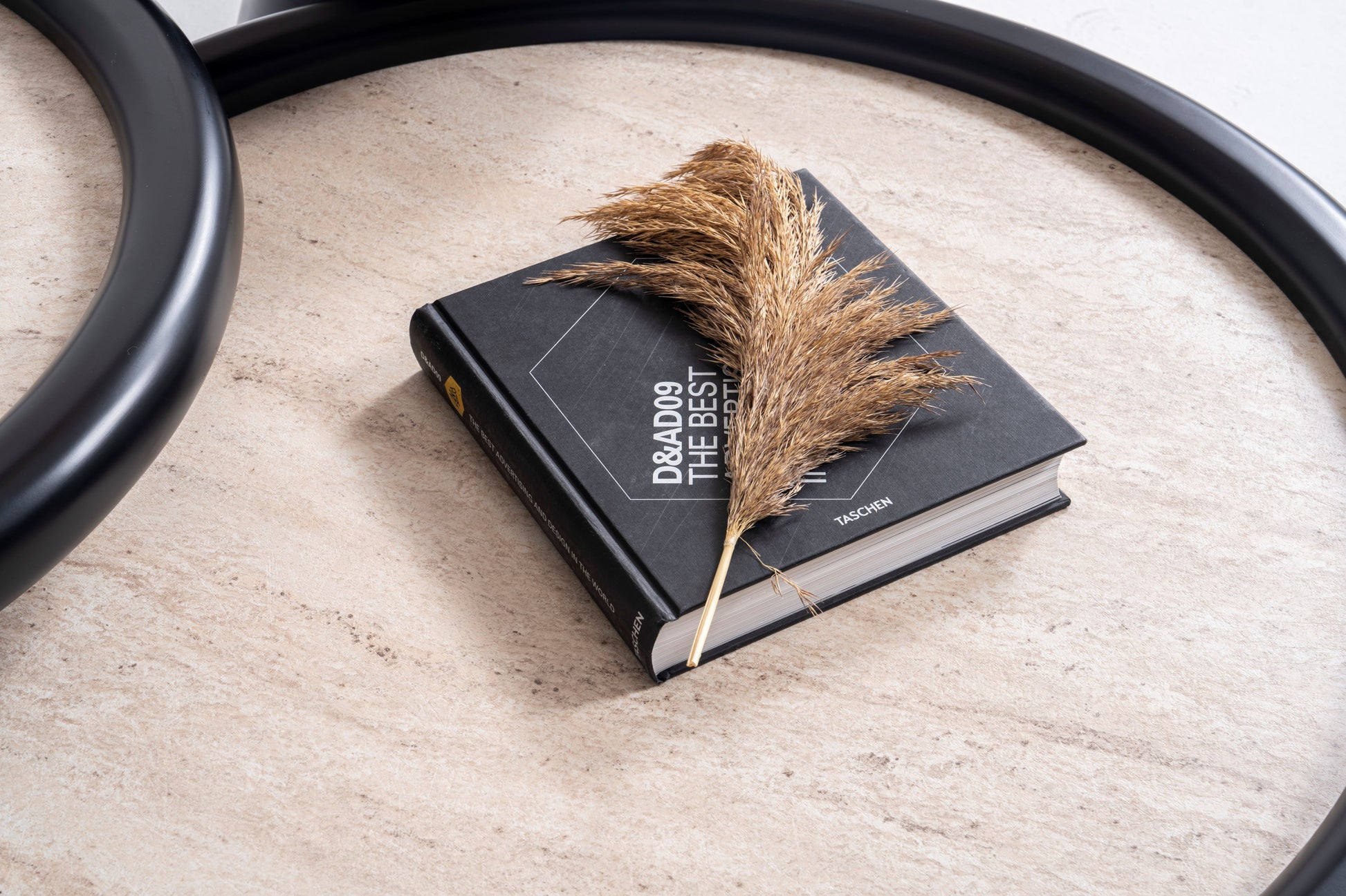 950 Black Travertine 3 Pc Coffee Table Set