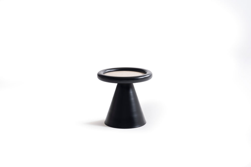 950 Black Travertine 3 Pc Coffee Table Set