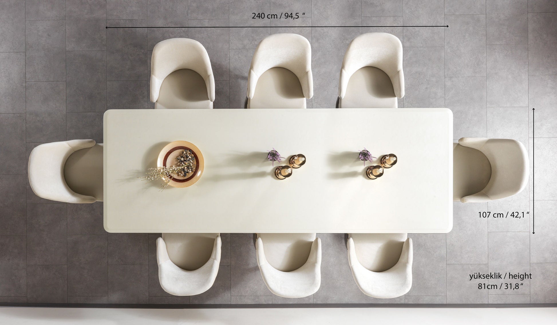 Anica Ivory 9-Piece Dining Set