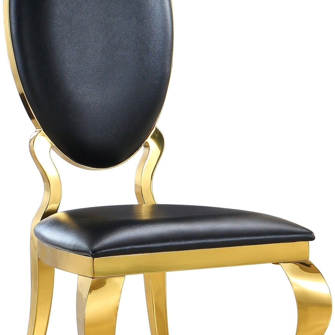 Modern Dining Chair Set of 2| Stainless Steel with Gold/Silver Finish