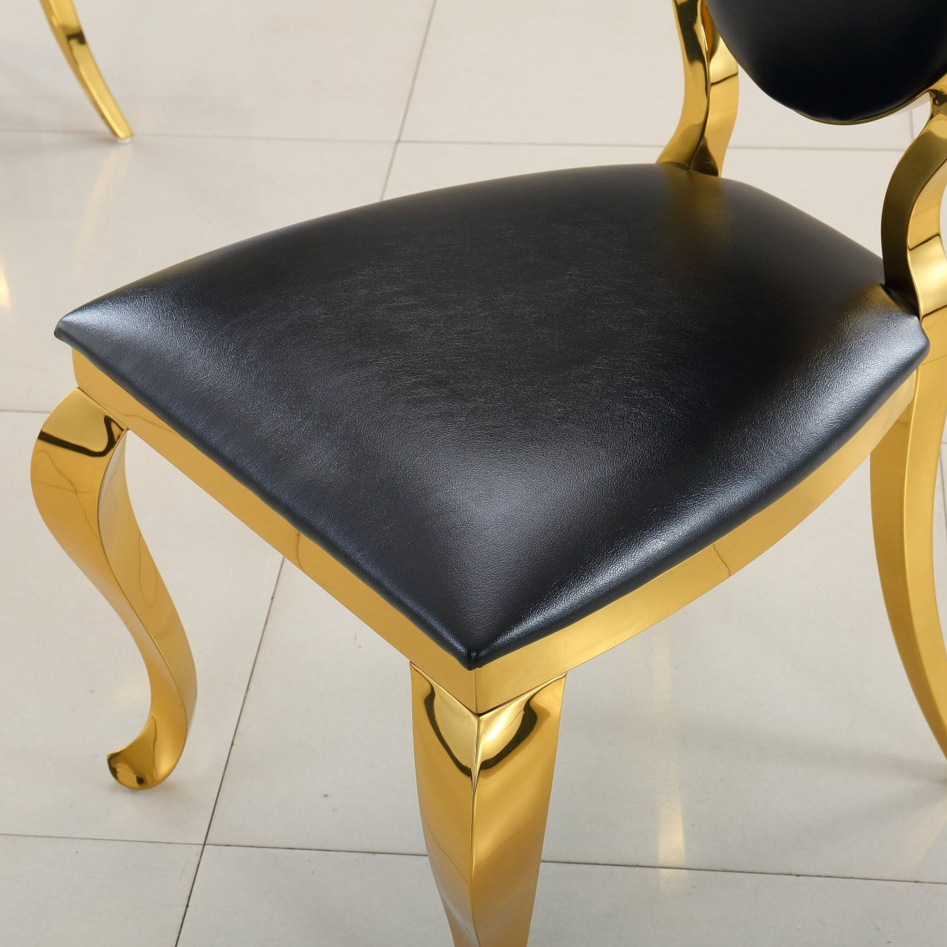Modern Dining Chair Set of 2| Stainless Steel with Gold/Silver Finish