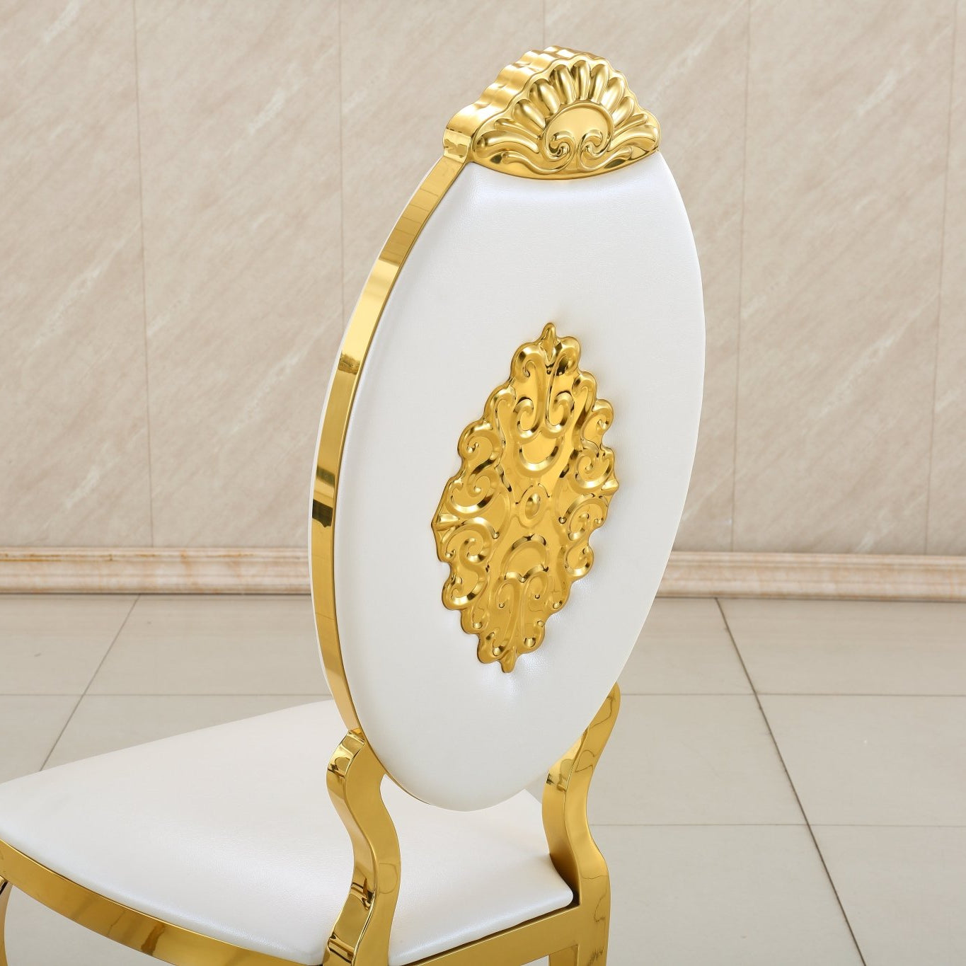 Modern Dining Chair Set of 2| Stainless Steel with Gold/Silver Finish