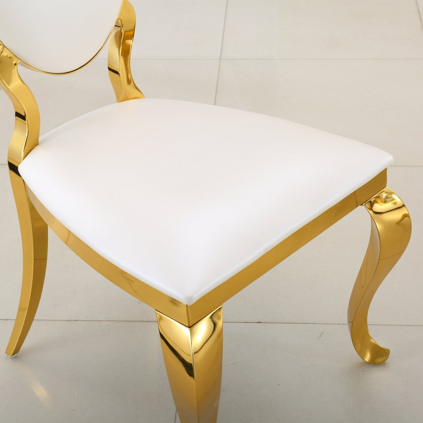 Modern Dining Chair Set of 2| Stainless Steel with Gold/Silver Finish