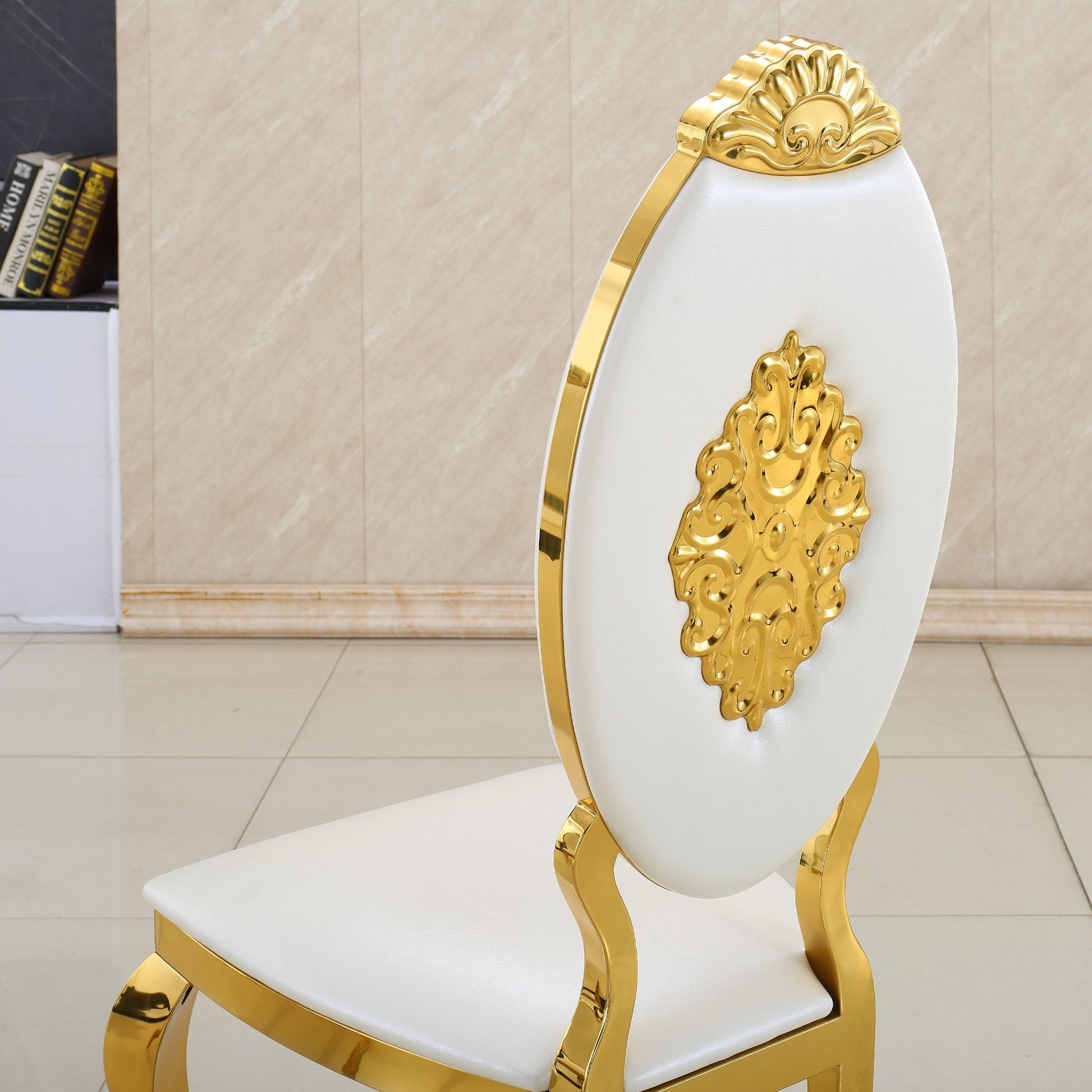Modern Dining Chair Set of 2| Stainless Steel with Gold/Silver Finish