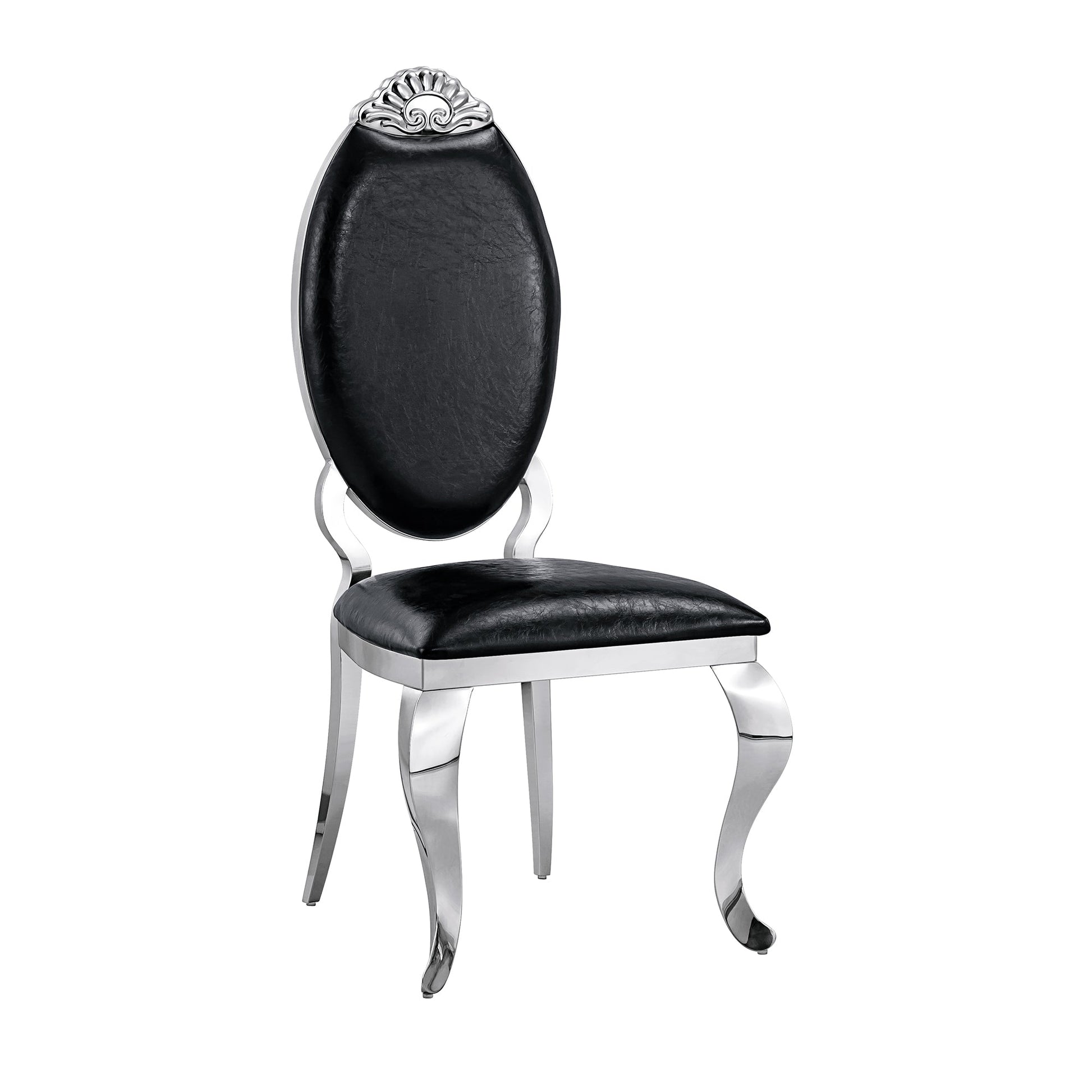 Modern Dining Chair Set of 2| Stainless Steel with Gold/Silver Finish