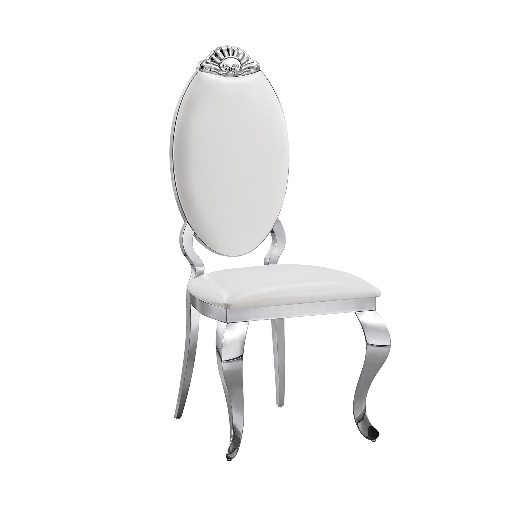 Modern Dining Chair Set of 2| Stainless Steel with Gold/Silver Finish