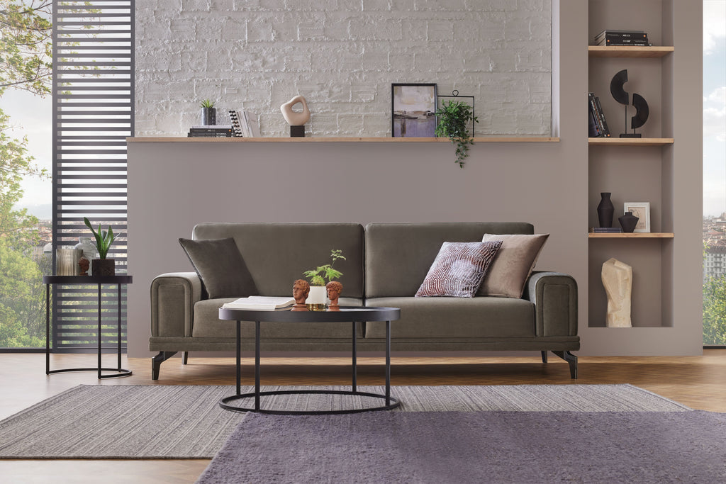 Evora Khaki Green 3-Seater Sofa Bed