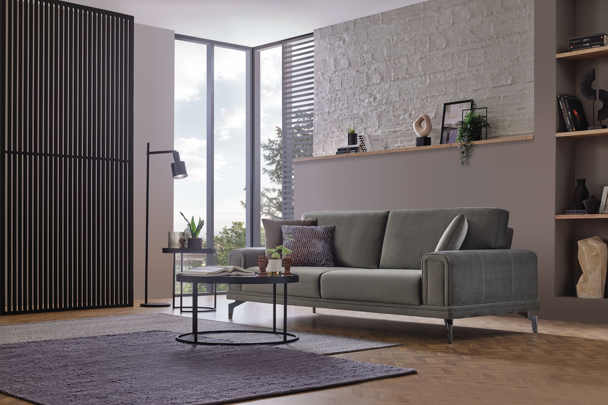 Evora Khaki Green 3-Seater Sofa Bed