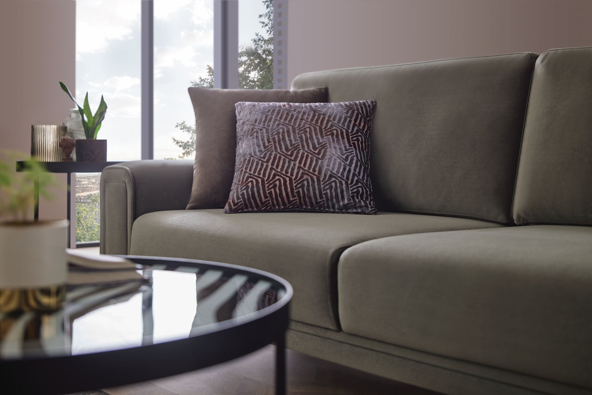 Evora Khaki Green 3-Seater Sofa Bed