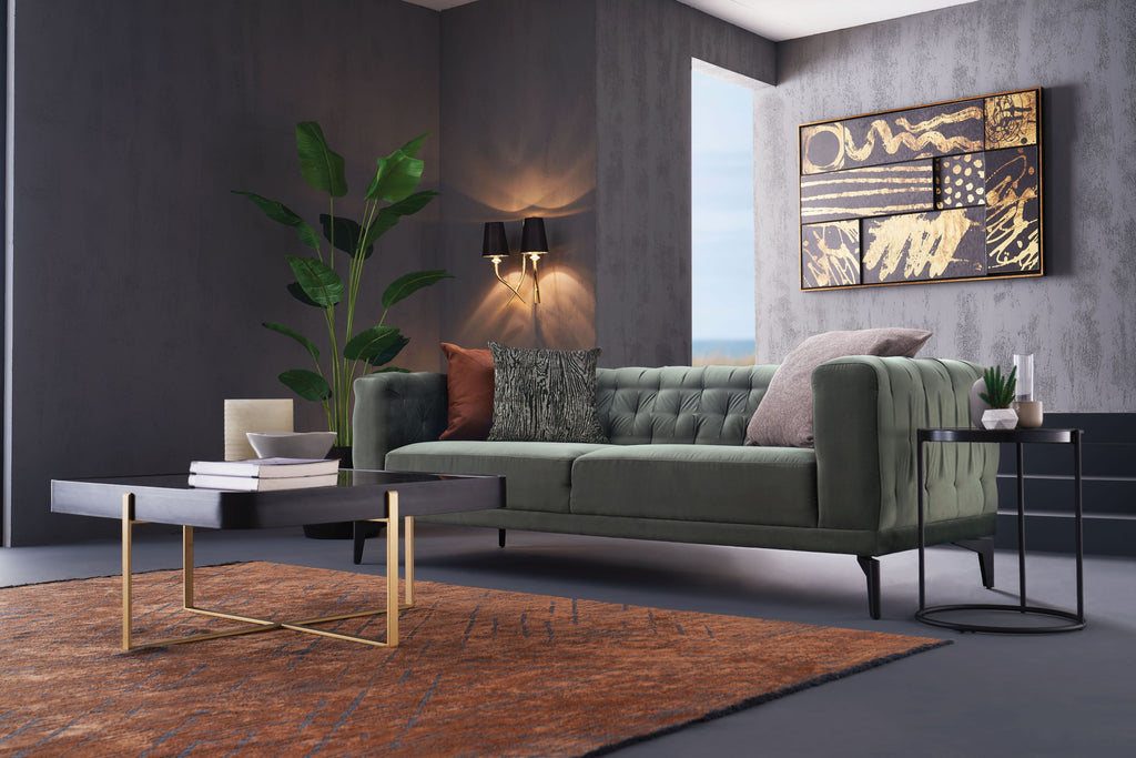 Dorian Green 3-Seater Sofa