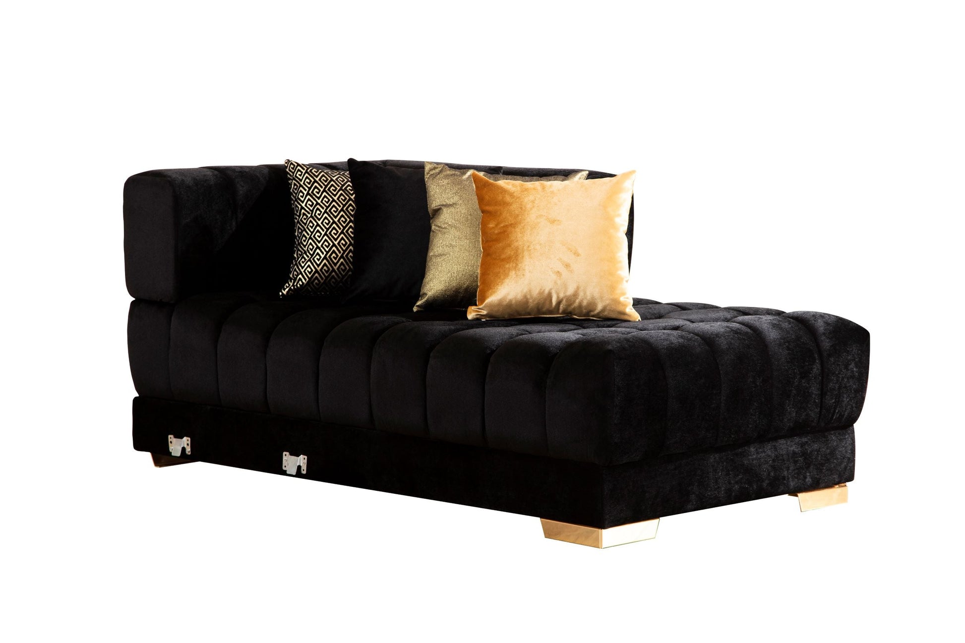 Ariana Black Velvet Double Chaise Sectional