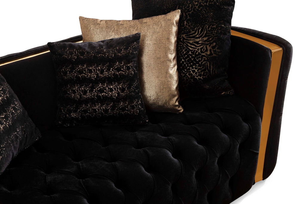 Fanci Black Velvet Sofa & Loveseat