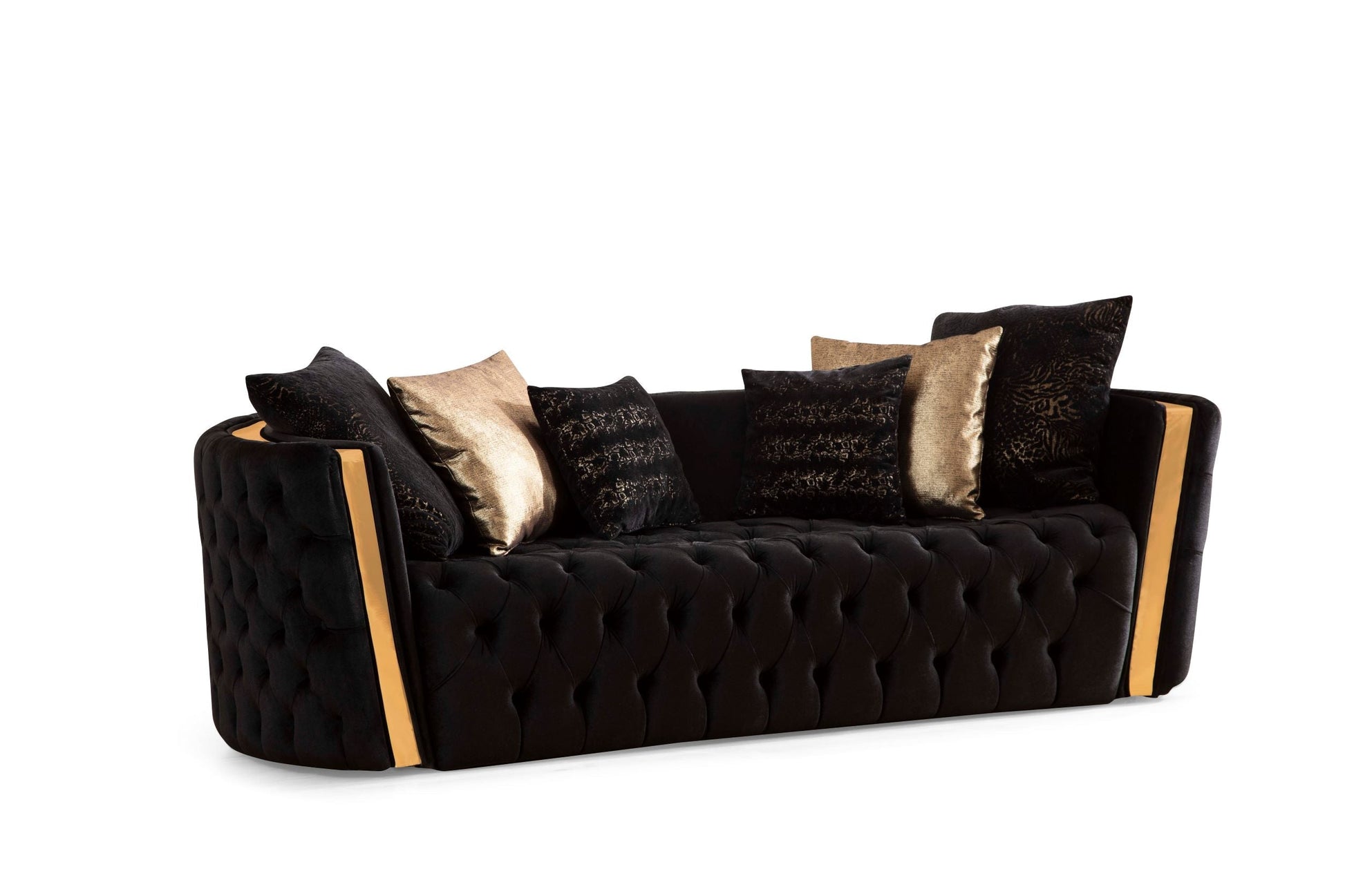 Fanci Black Velvet Sofa & Loveseat