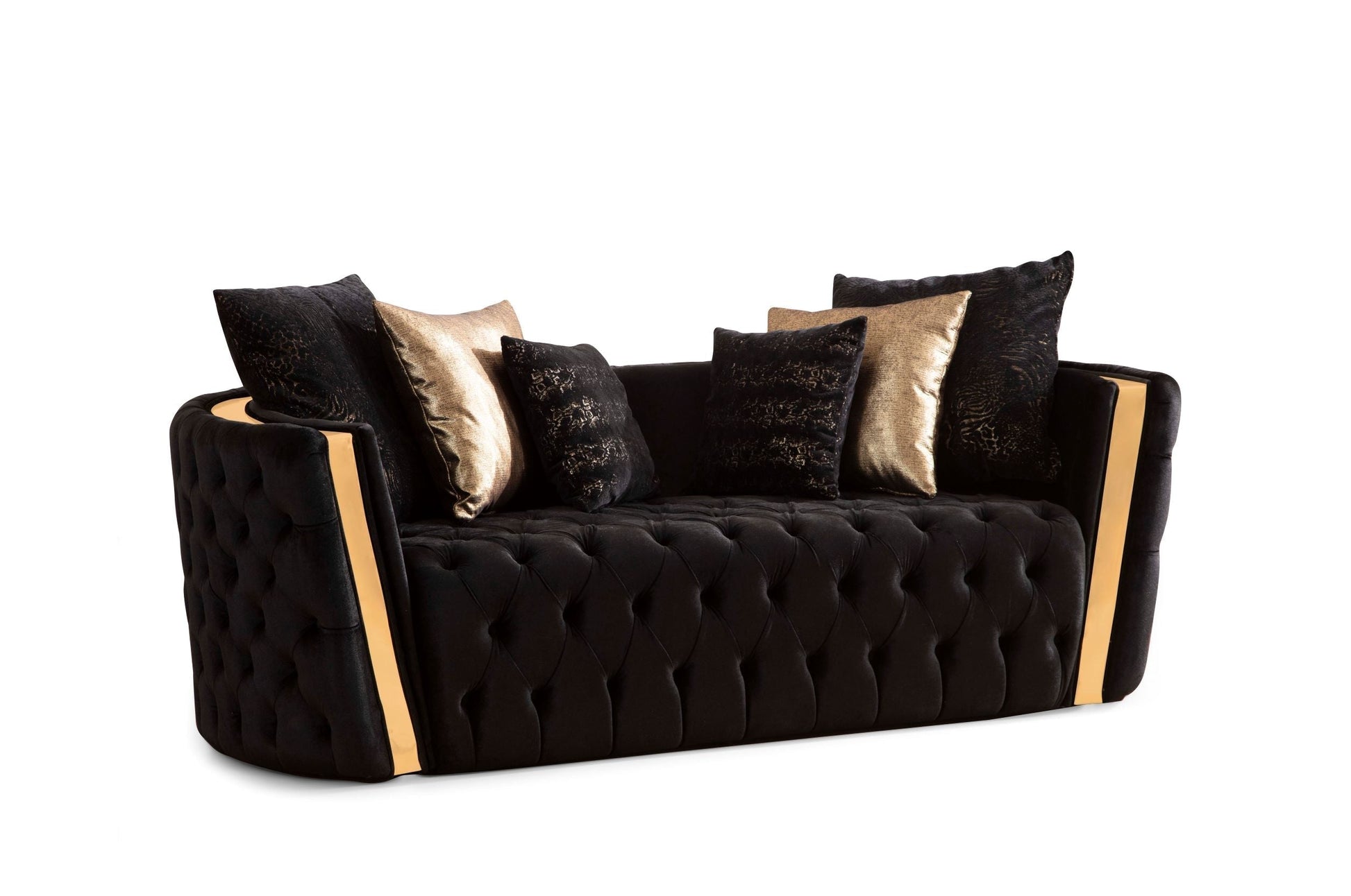 Fanci Black Velvet Sofa & Loveseat