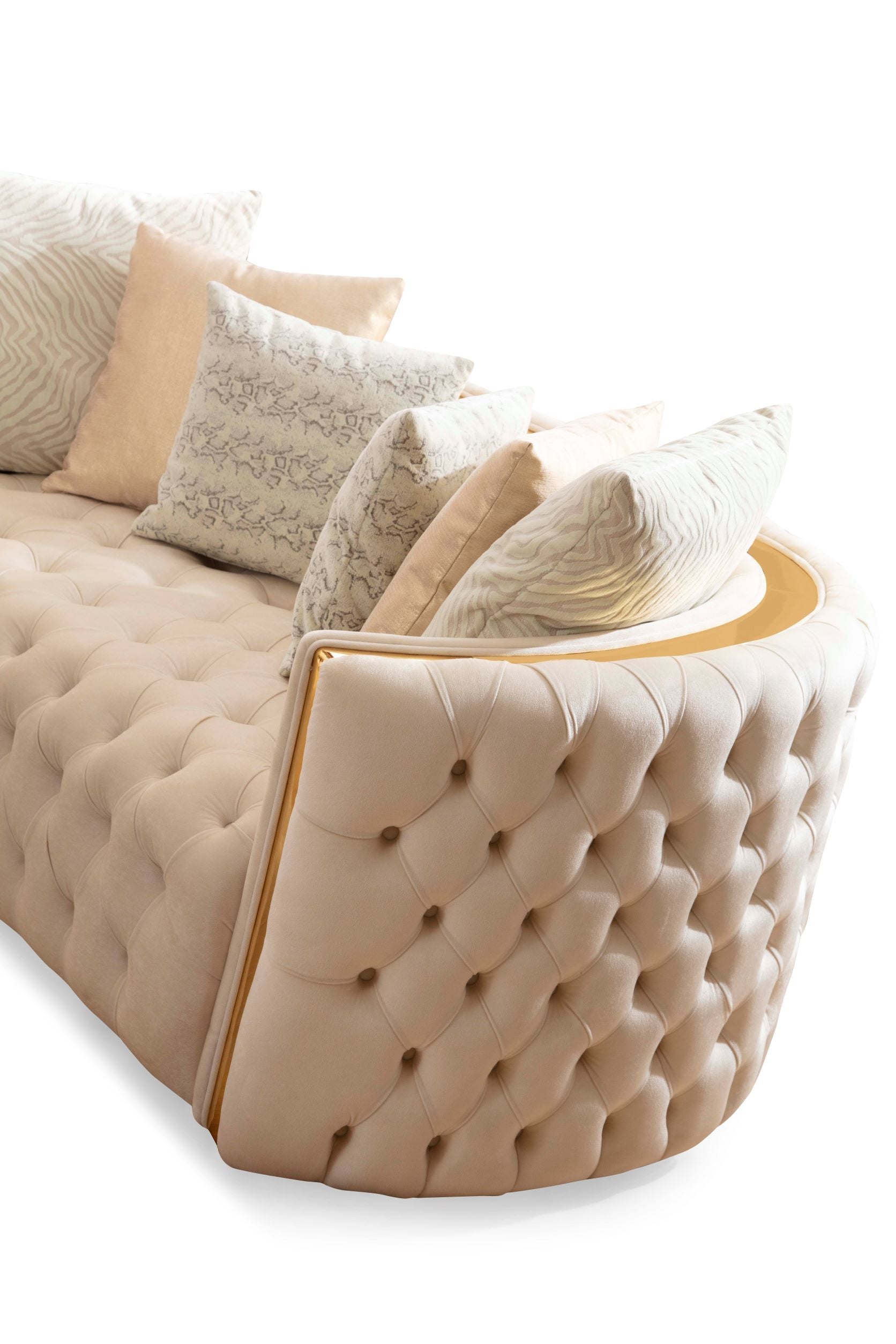 Fanci Ivory Velvet Sofa & Loveseat