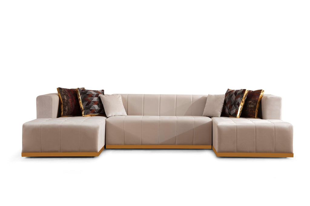 Elisha Velvet Double Chaise Sectional