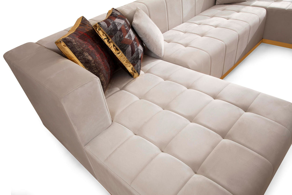 Elisha Velvet Double Chaise Sectional