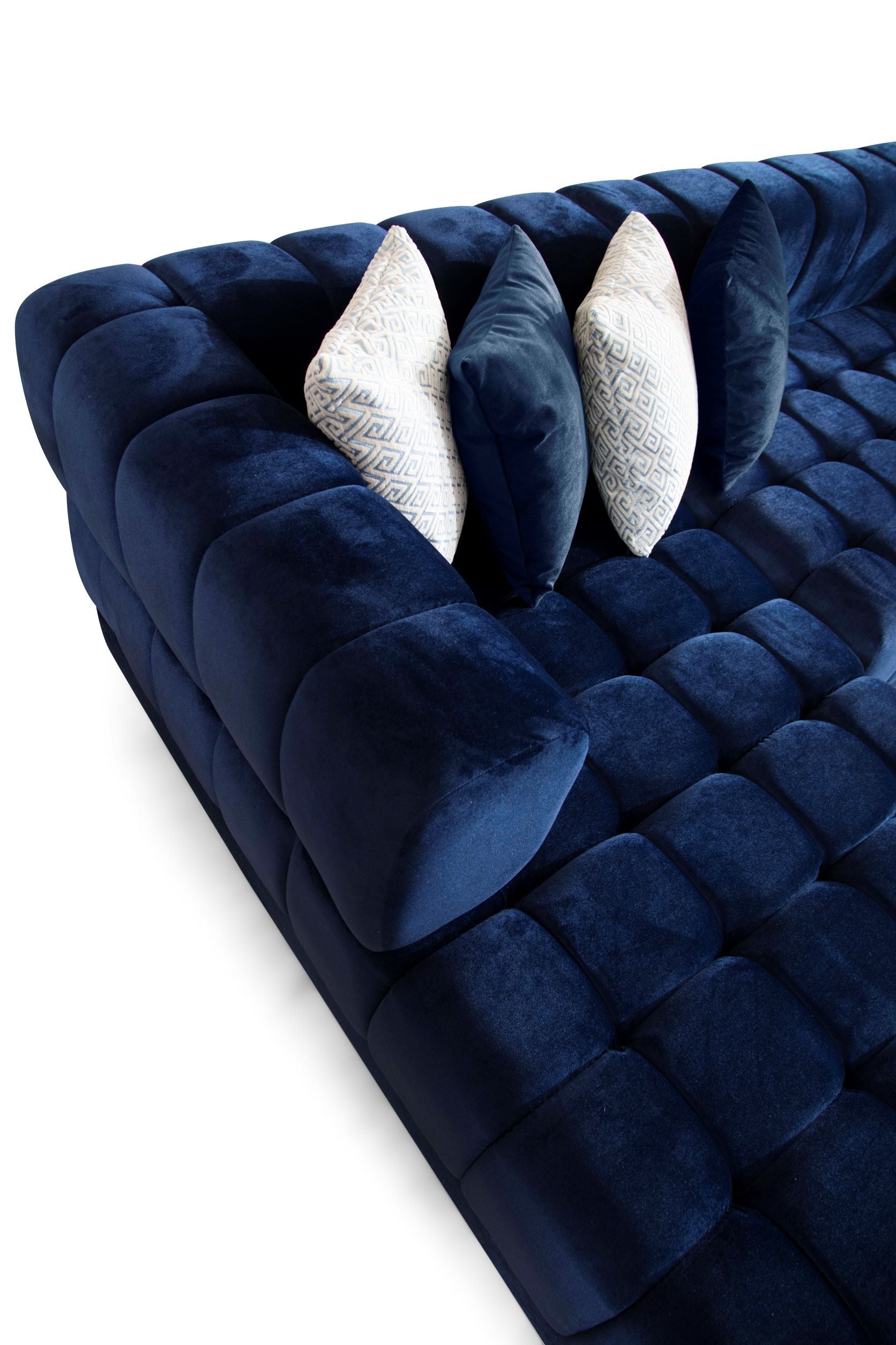 Ariana Blue Velvet Double Chaise Sectional