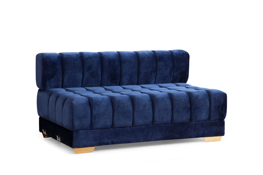 Ariana Blue Velvet Double Chaise Sectional