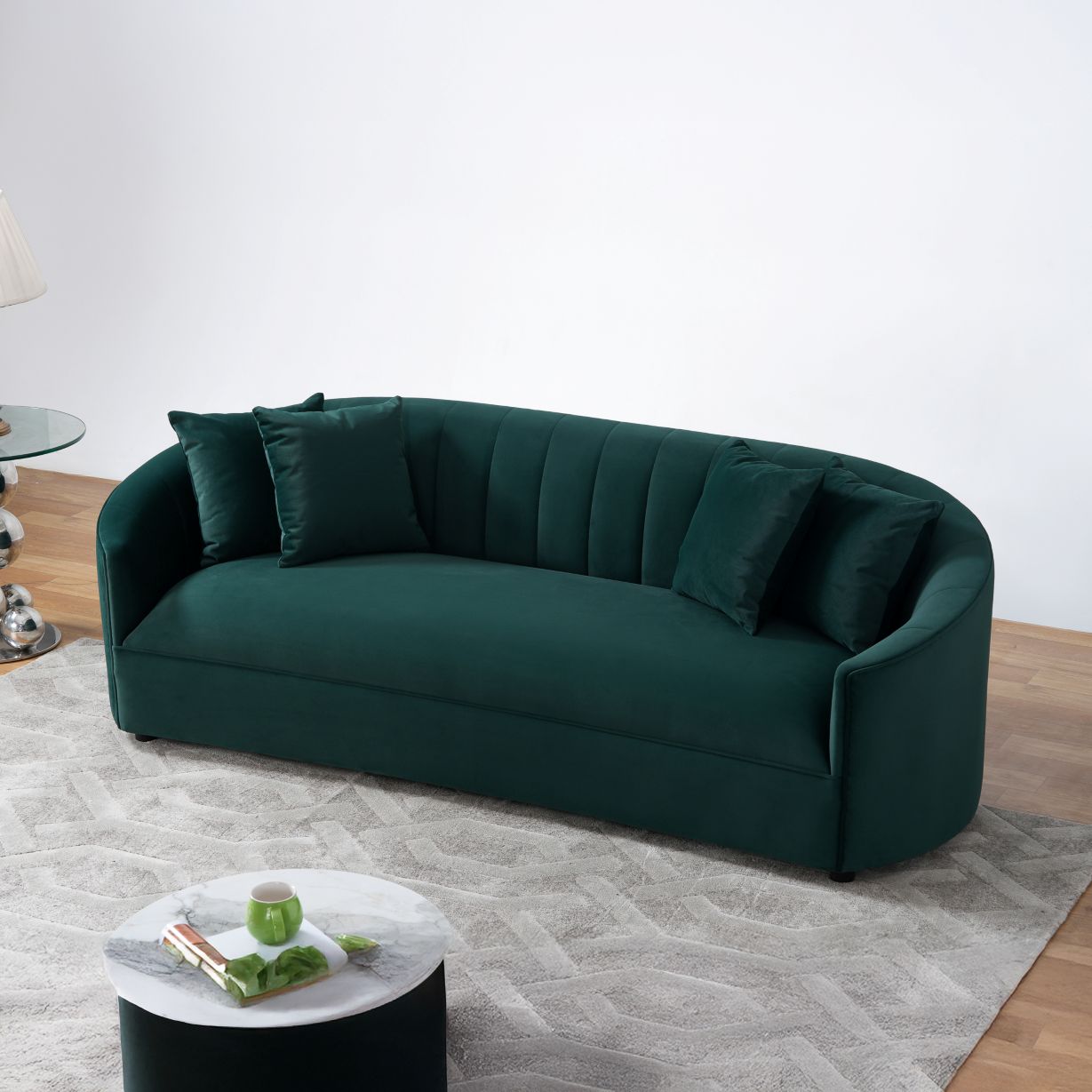 CLEARANCE -  Kyle Green Velvet Sofa