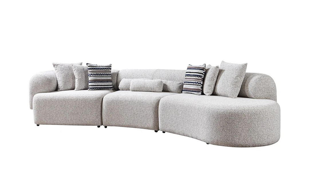 Lena Boucle 3-Piece Curved Sectional