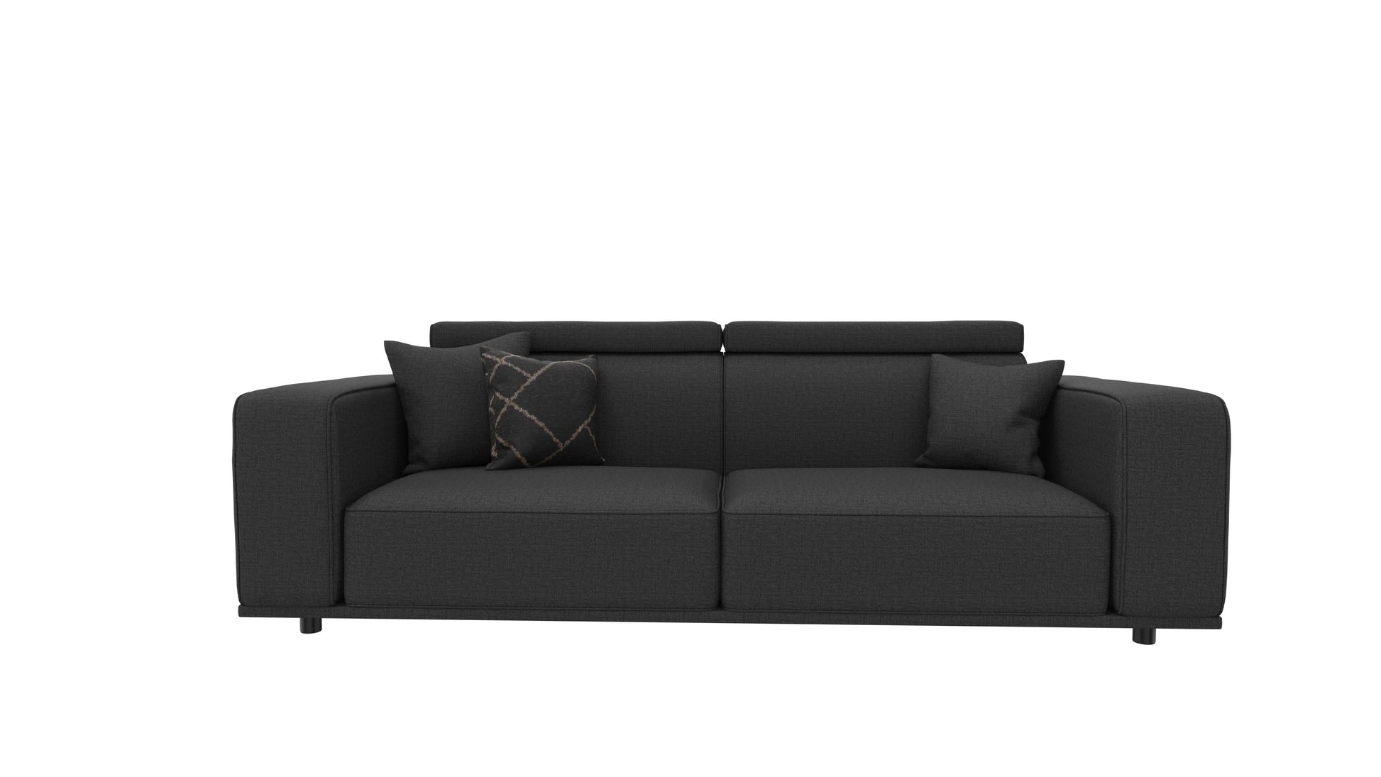 Milos Black 3-Seater Sofa