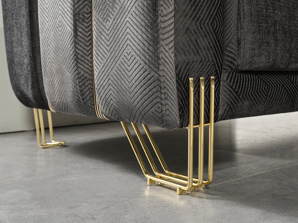 Santana Smoke Velvet Sofa & Loveseat