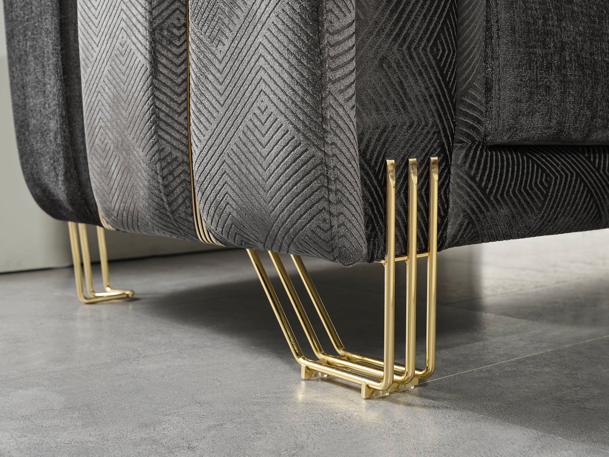 Santana Smoke Velvet Sofa & Loveseat