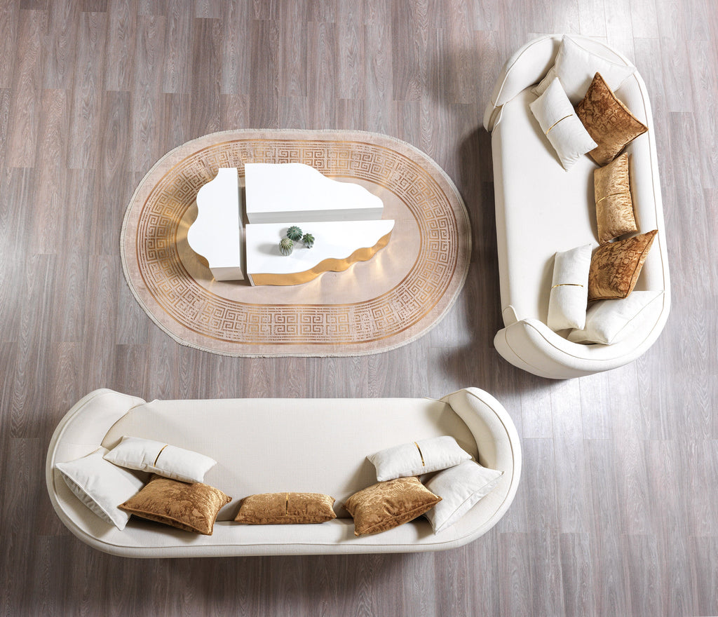 Helena Ivory Velvet Sofa & Loveseat [ETA: 3/25]