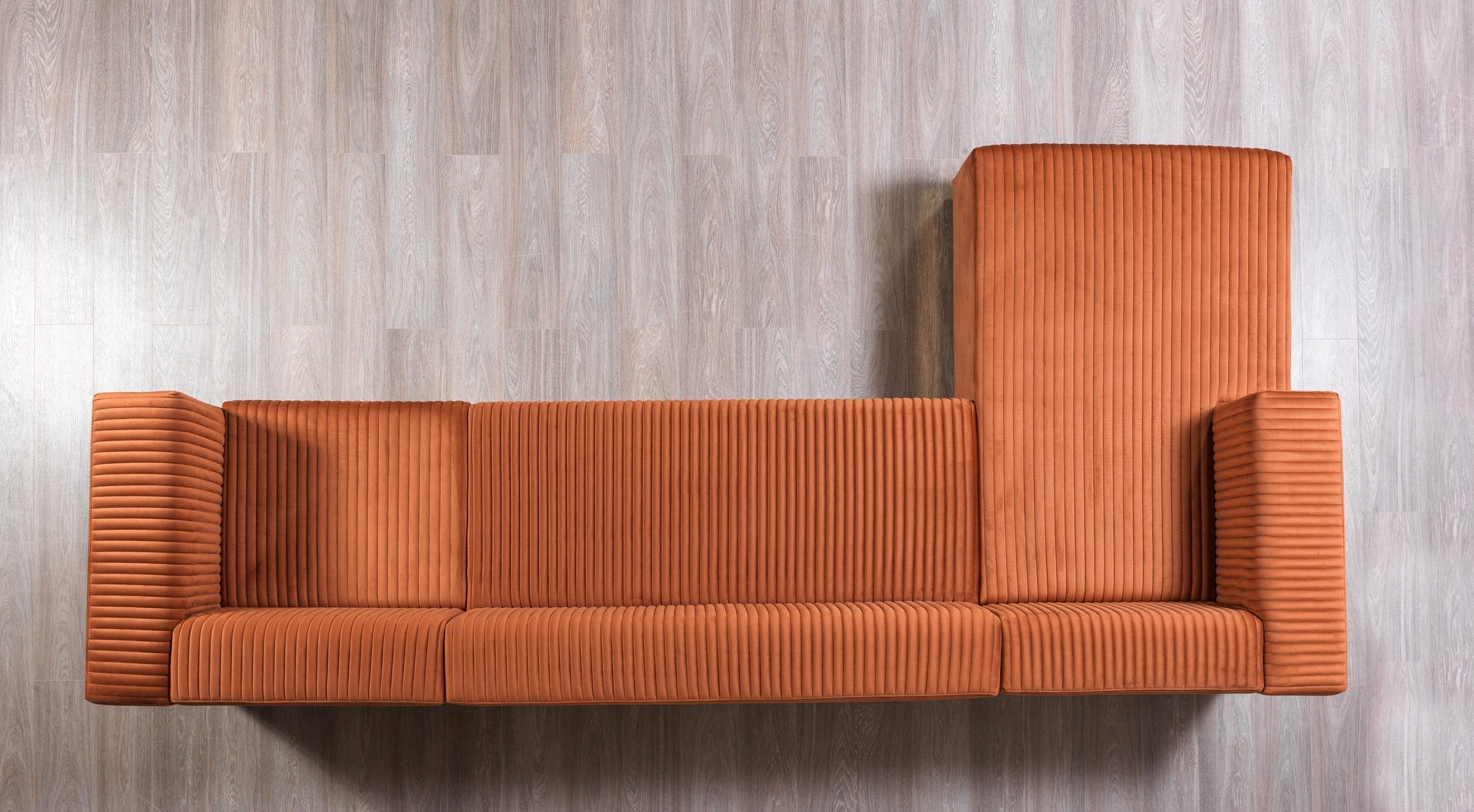 Juliana Orange Velvet 4-Piece Sectional [ETA: 3/25]