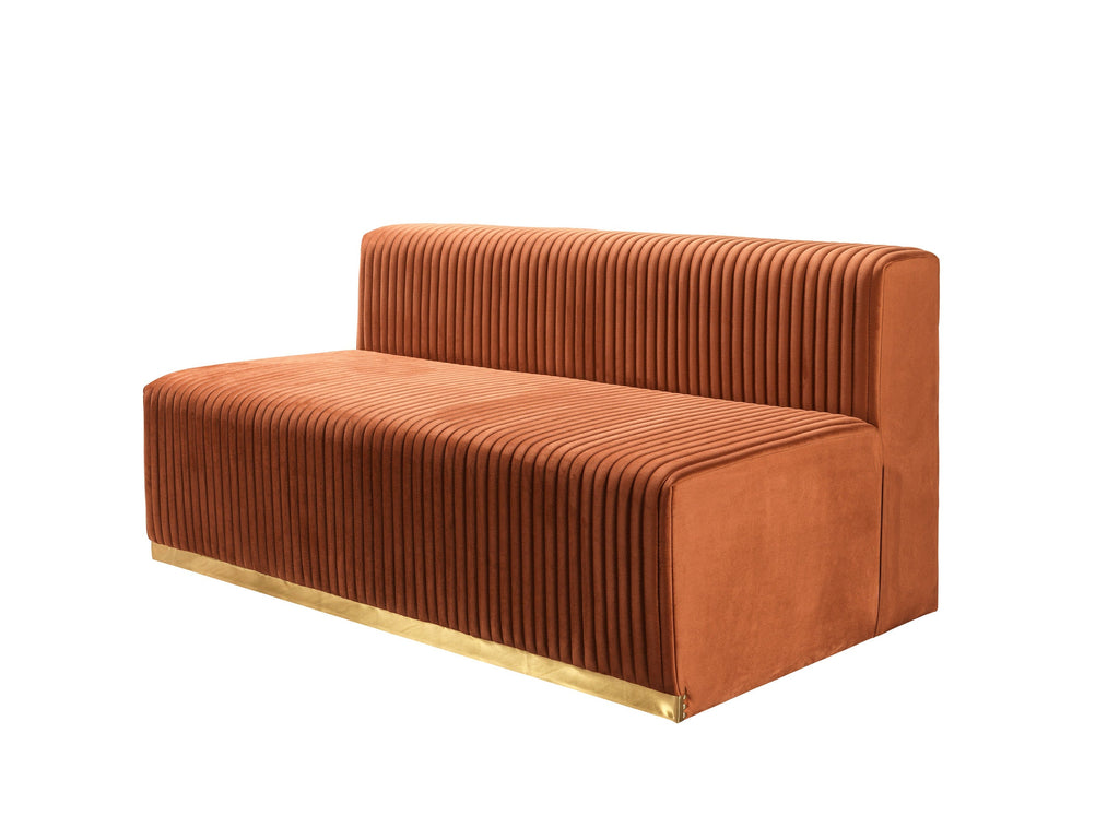 Juliana Orange Velvet 4-Piece Sectional [ETA: 3/25]